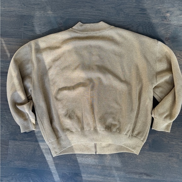 Zara Knit Bomber Cardigan with Gold Metallic Thread size Small - Picture 7 of 9